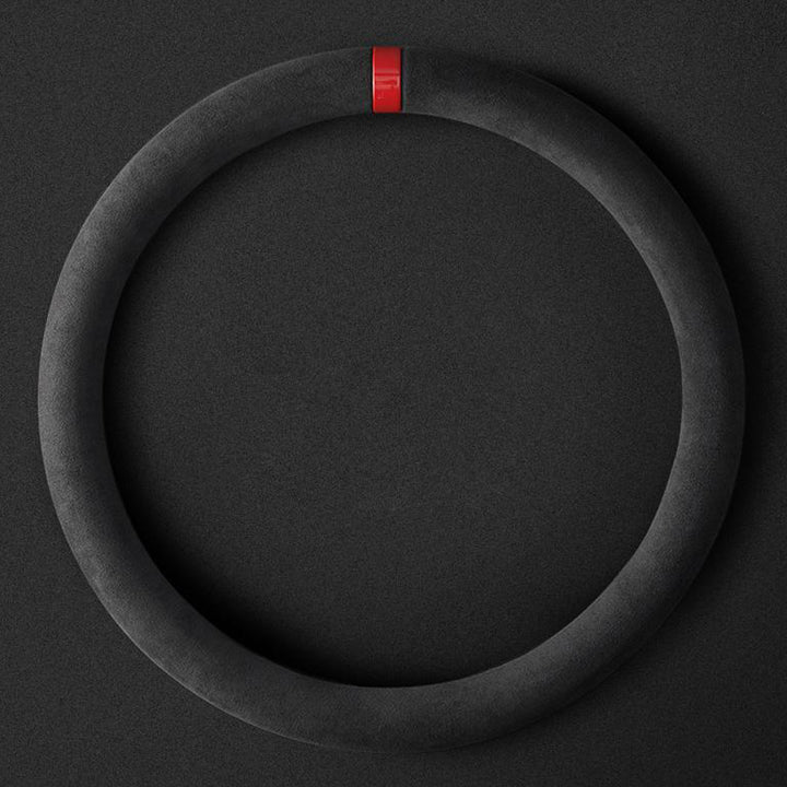 純正Alcantara 高級スエード ハンドルカバー レインボーリボン 無臭 手触り おしゃれ 37~39CM