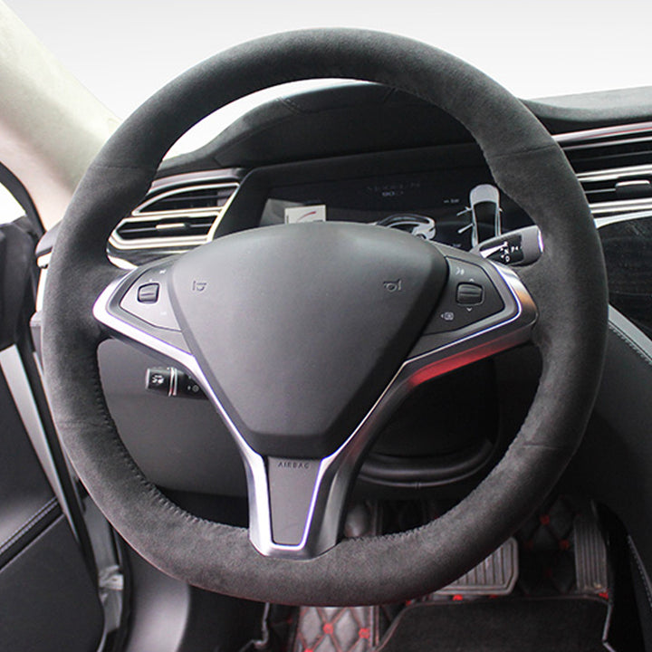 TESLAテスラModel3/Y/X/S アルカンターラ 高級ハンドルカバー  編み込み式 オーダーメイド