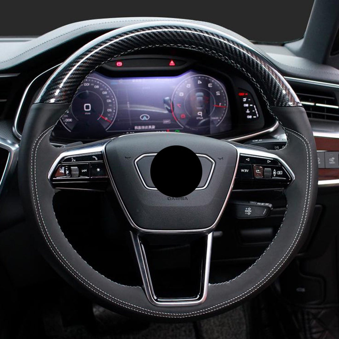 AUDI アウディ 本革 桃ノ木  オーダーメイド ハンドルカバー 編み込み式  握り感抜群 通気性よし