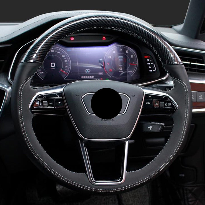 AUDI アウディ 本革 桃ノ木  オーダーメイド ハンドルカバー 編み込み式  握り感抜群 通気性よし