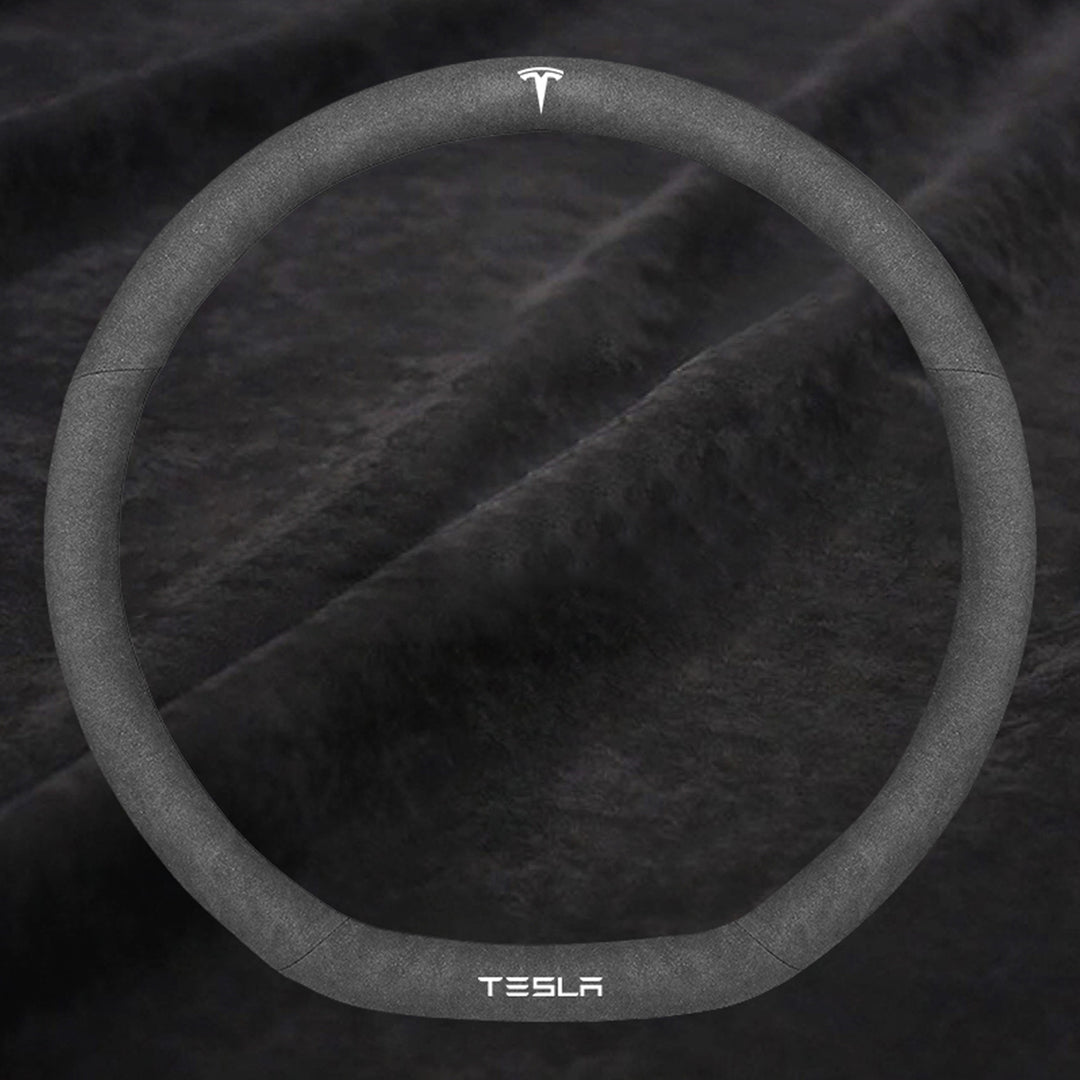 TESLAテスラ model3/Y/X/S 高級レザー スエード ハンドルカバー おしゃれ O型 D型 36CM