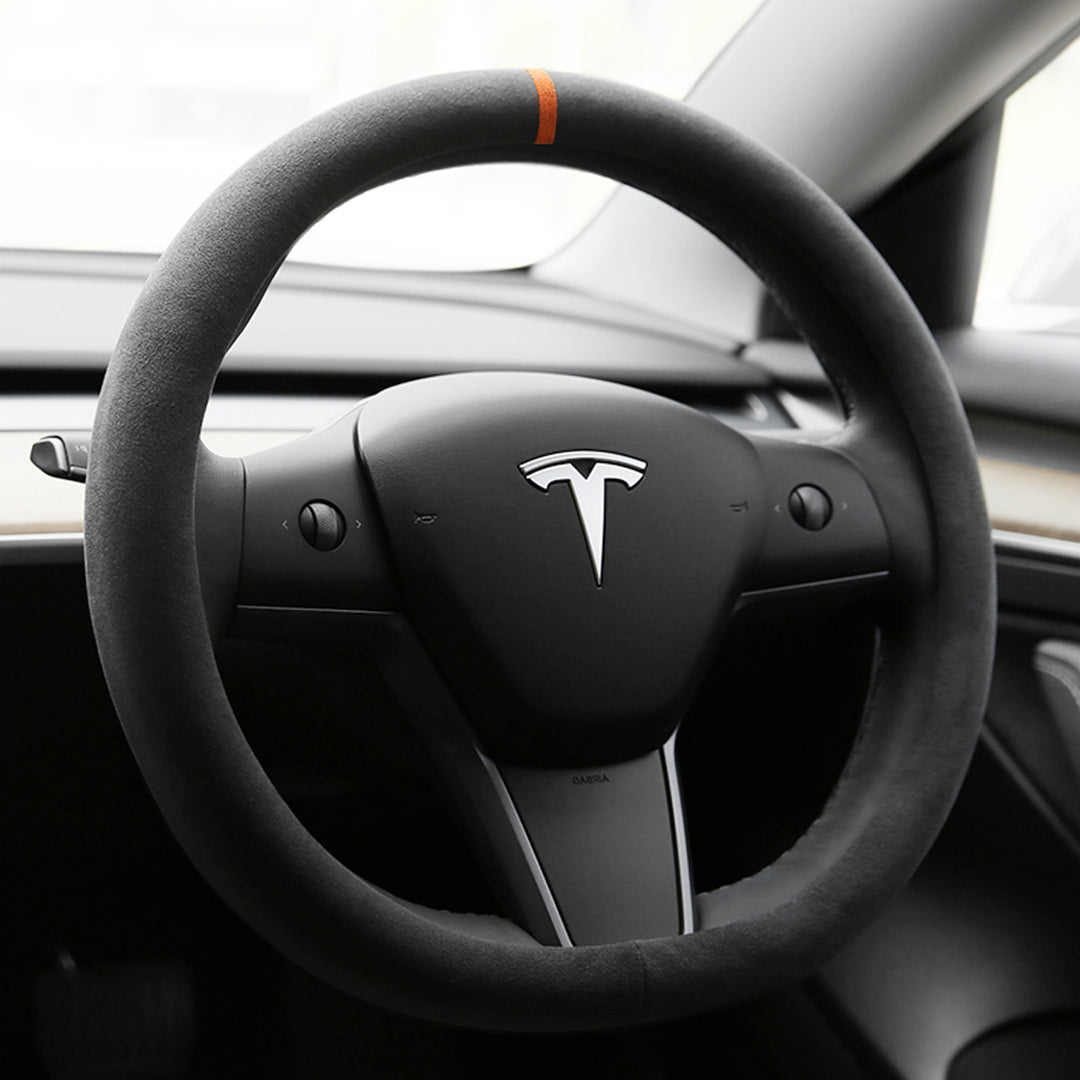 TESLAテスラ  高級スエード ハンドルカバー 手触れよし フィット感抜群 36CM D型