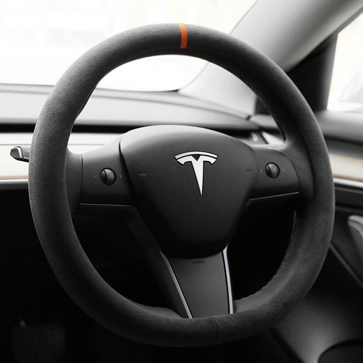 TESLAテスラ  高級スエード ハンドルカバー 手触れよし フィット感抜群 36CM D型