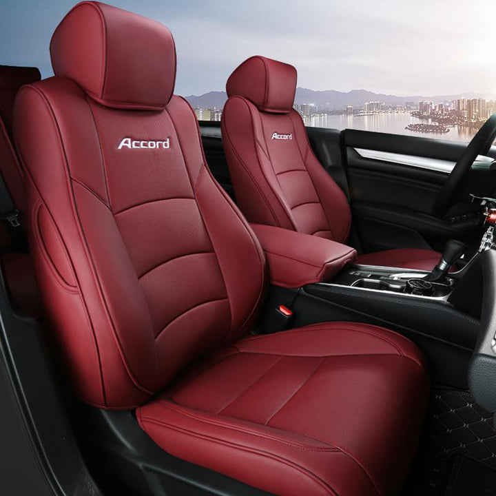 Hondaホンダ アコード専用 高級レザー シートカバー ロゴ入り 通気防水 耐久性 4色 全席セット