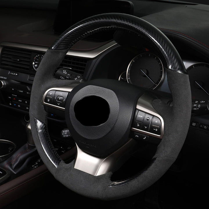 LEXUS レクサス Alcantara 本革 スエード ハンドルカバー 編み込み式 オーダーメイド