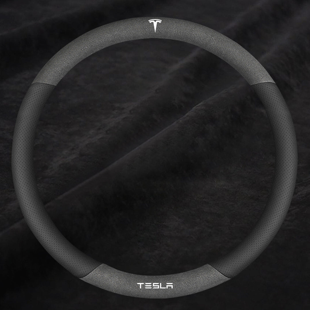 TESLAテスラ model3/Y/X/S 高級レザー スエード ハンドルカバー おしゃれ O型 D型 36CM