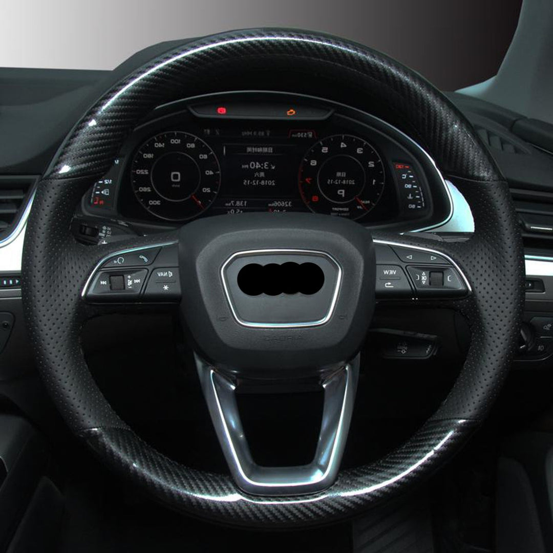 AUDI アウディ 本革 桃ノ木  オーダーメイド ハンドルカバー 編み込み式  握り感抜群 通気性よし