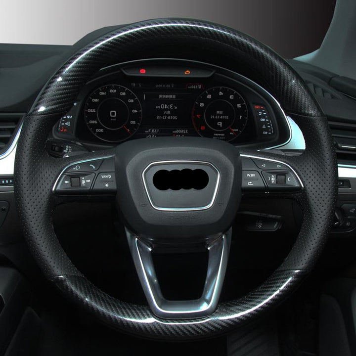 AUDI アウディ 本革 桃ノ木  オーダーメイド ハンドルカバー 編み込み式  握り感抜群 通気性よし