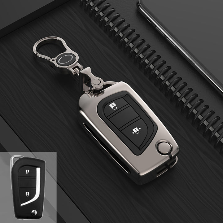 TOYOTA 車用 キーケース キーカバー 高級感 合金製 360度ボタン保護 全面保護 亜鉛合金メタル 車専用設計 フィット感
