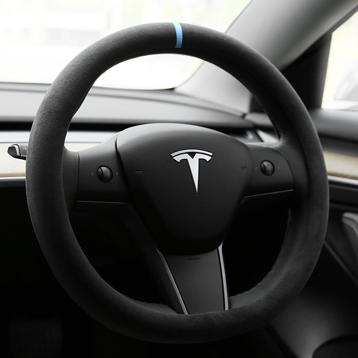 TESLAテスラ  高級スエード ハンドルカバー 手触れよし フィット感抜群 36CM D型