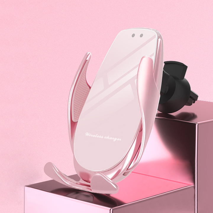 オシャレ 高級感 スマホホルダー ワイヤレス充電 エアコン吹き出し口/ 吸盤タイプ 女性