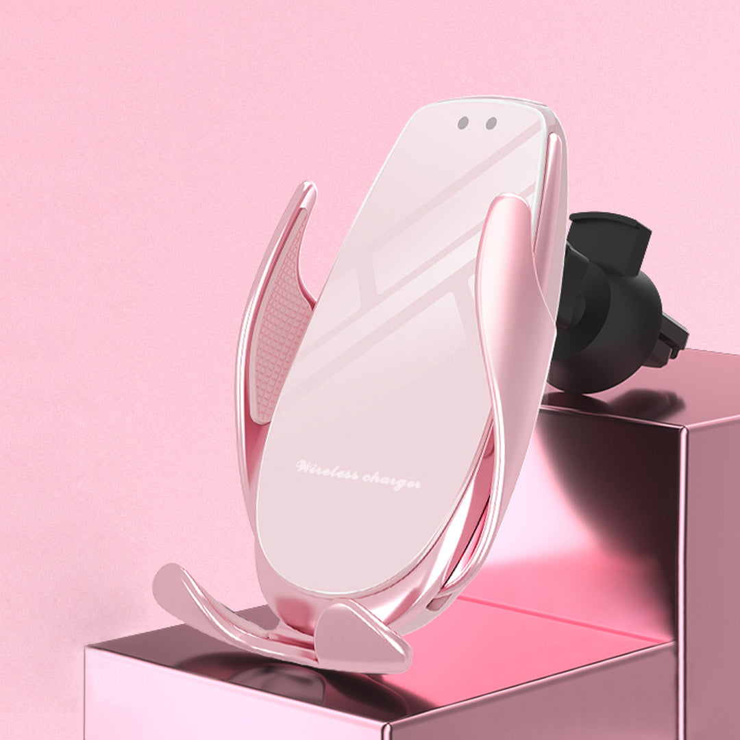 オシャレ 高級感 スマホホルダー ワイヤレス充電 エアコン吹き出し口/ 吸盤タイプ 女性