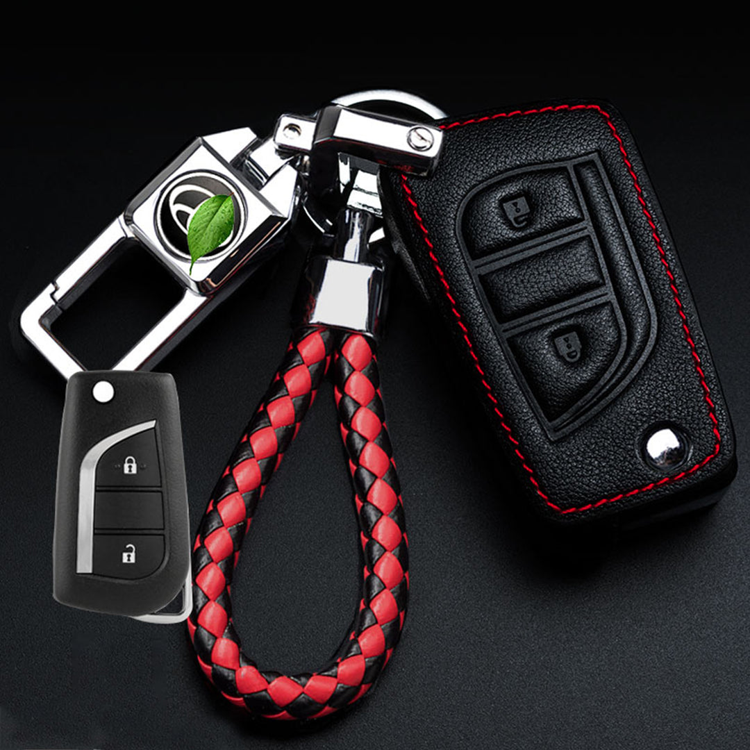 TOYOTA トヨタ スマートキーケース 高級感 キーホルダー 牛革 フィット感 リモコン 汚れ＆傷防止 オシャレ 全面保護