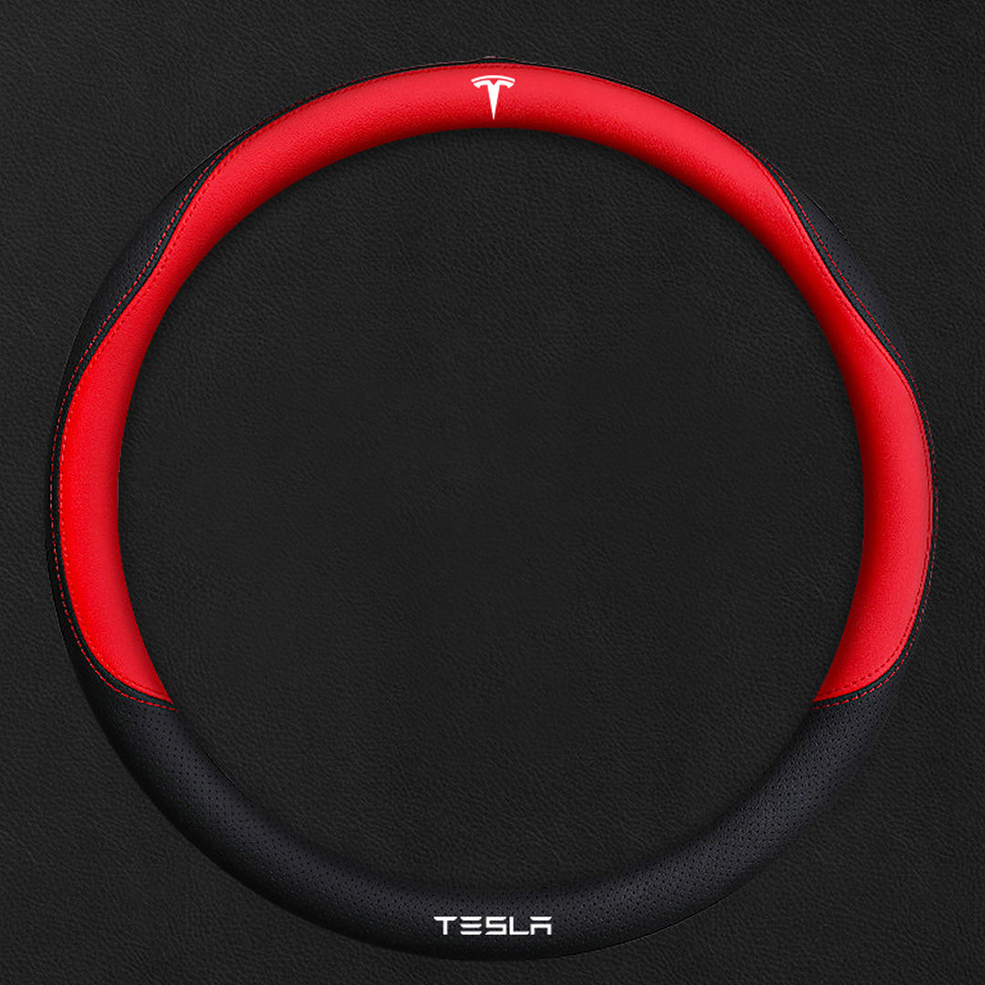 TESLAテスラ model3/Y/X/S 高級レザー スエード ハンドルカバー おしゃれ O型 D型 36CM