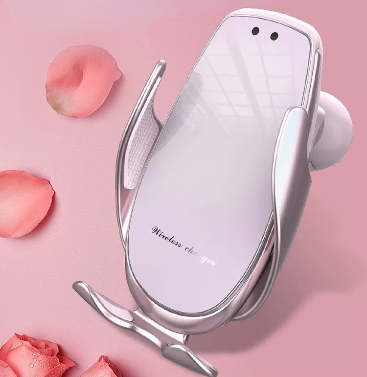 オシャレ 高級感 スマホホルダー ワイヤレス充電 エアコン吹き出し口/ 吸盤タイプ 女性