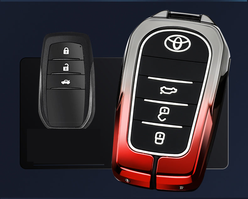 TOYOTA 車用 キーケース キーカバー 高級感 合金製 耐酸化 耐摩耗 耐久性 グラデーション カラー 軽量 防水 鍵を保護