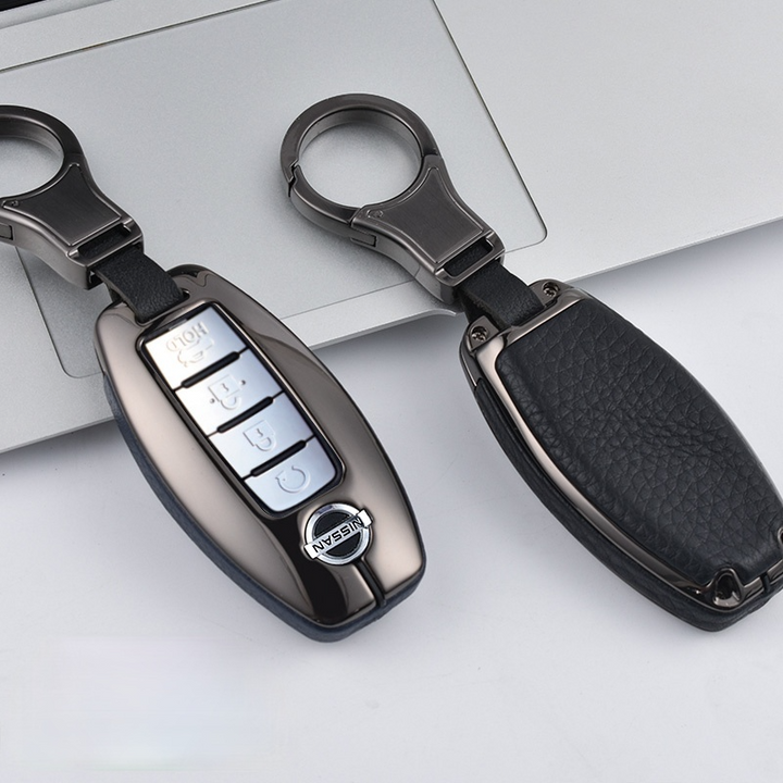 日産 高級感 本革 スマート キーケース キーカバー 高級 キーホルダー Nissan
