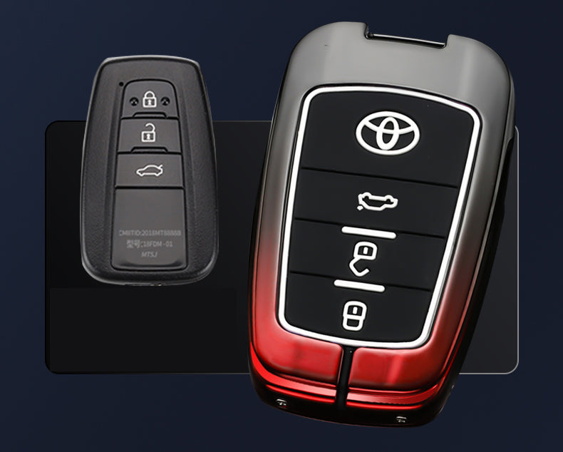 TOYOTA 車用 キーケース キーカバー 高級感 合金製 耐酸化 耐摩耗 耐久性 グラデーション カラー 軽量 防水 鍵を保護