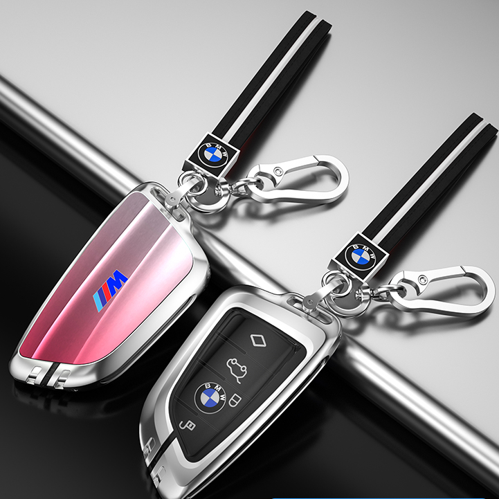 BMW車用 キーカバー キーホルダー 防塵 耐衝撃 落下防止 傷防止 防弾ガラス TPU膜 合金製 高品質素材 オシャレ 360度全面保護 取付簡単