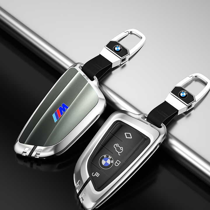 BMW車用 キーカバー キーホルダー 防塵 耐衝撃 落下防止 傷防止 防弾ガラス TPU膜 合金製 高品質素材 オシャレ 360度全面保護 取付簡単