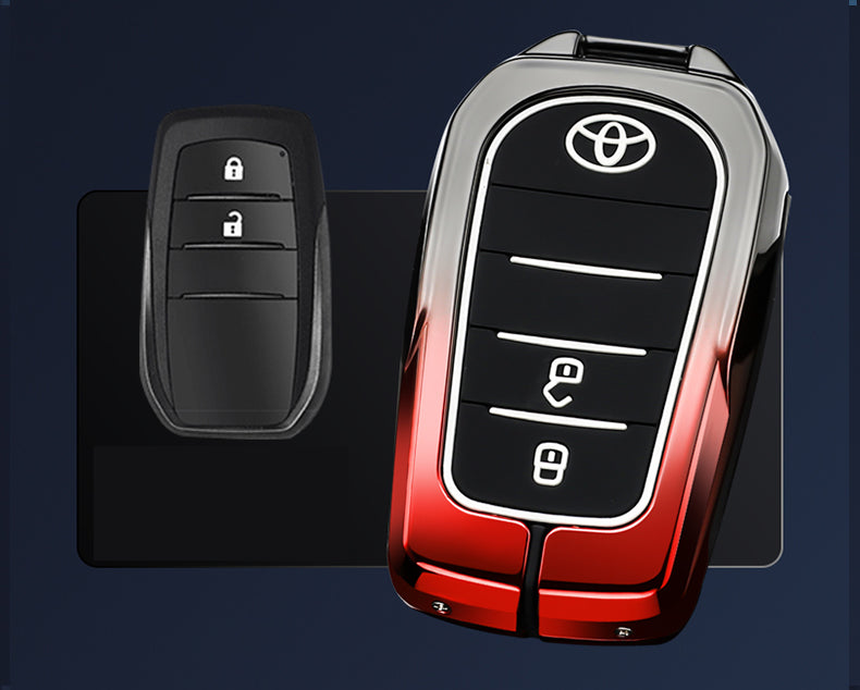 TOYOTA 車用 キーケース キーカバー 高級感 合金製 耐酸化 耐摩耗 耐久性 グラデーション カラー 軽量 防水 鍵を保護