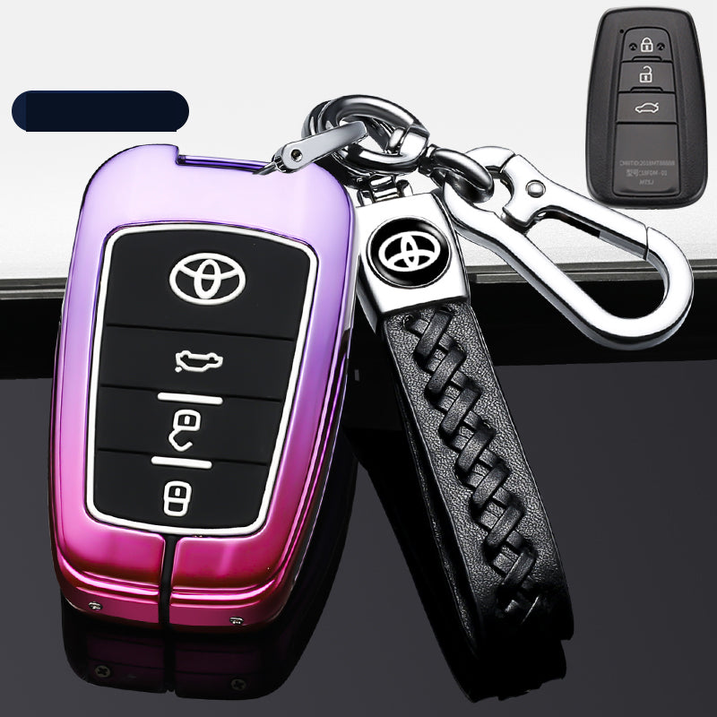 TOYOTA 車用 キーケース キーカバー 高級感 合金製 耐酸化 耐摩耗 耐久性 グラデーション カラー 軽量 防水 鍵を保護