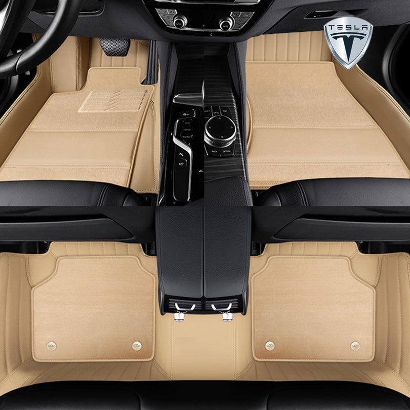 テスラ 全車種 Justfit保証 左右ハンドル 社外品 最上級 二重構造立体カーマット 張替え