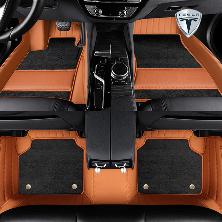テスラ 全車種 Justfit保証 左右ハンドル 社外品 最上級 二重構造立体カーマット 張替え