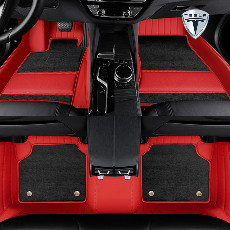 テスラ 全車種 Justfit保証 左右ハンドル 社外品 最上級 二重構造立体カーマット 張替え