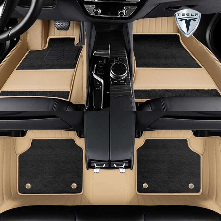 テスラ 全車種 Justfit保証 左右ハンドル 社外品 最上級 二重構造立体カーマット 張替え